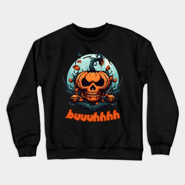 Buuhhhh-Halloween Haunt Crewneck Sweatshirt by NedisDesign